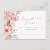 Fall Floral Pumpkin Baby Shower Diaper Raffle Informatiekaartje (Voorkant)
