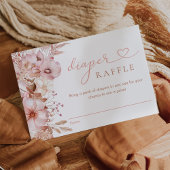 Fall Floral Pumpkin Baby Shower Diaper Raffle Informatiekaartje