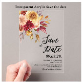 Fall Floral Save the date Acryl Uitnodigingen