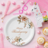 Fall Floral Thanksgiving  Papieren Bordje (Feest)