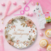 Fall Floral Thanksgiving  Papieren Bordje (Feest)