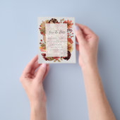 Fall Floral Wedding - Burgundy Orange BUDGET Flyer (Hand)