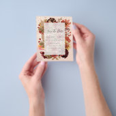 Fall Floral Wedding - Burgundy Orange BUDGET Flyer (Hand)