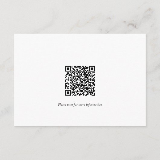 Fall Floral Wedding Details Card with QR Code Informatiekaartje (Achterkant)