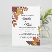 Fall Floral Wedding Invitation Kaart (Staand voorkant)