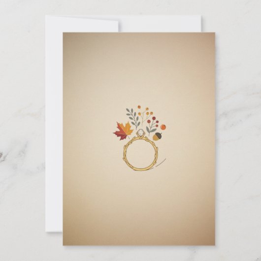 Fall Floral Wedding Invitation Kaart (Achterkant)