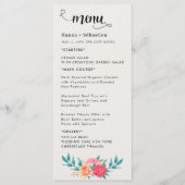 Fall Floral  Wedding Menu (Voorkant)