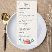 Fall Floral  Wedding Menu