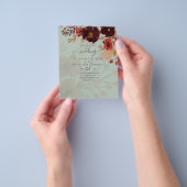 Fall Floral Wedding Terracotta Burgundy Red Flyer (Hand)