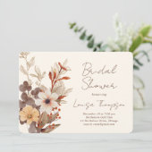 Fall Florals Bridal Shower Kaart (Staand voorkant)
