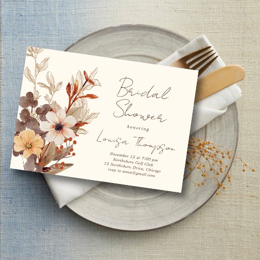 Fall Florals Bridal Shower Kaart