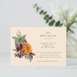 Fall Flowers and Pumpins Details Enclosure Card RSVP Kaartje