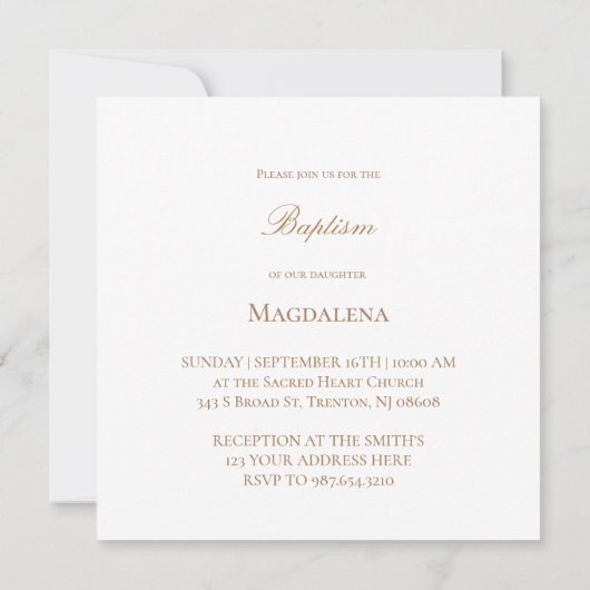 fall flowers wreath Baptism Invitation Kaart (Achterkant)