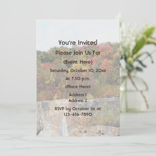 Fall Foliage Along Rock Cliff Nature  Kaart (Staand voorkant)