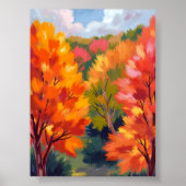 Fall Foliage | Autumn Leaves Watercolor Nature Poster (Voorkant)