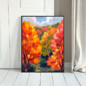 Fall Foliage | Autumn Leaves Watercolor Nature Poster