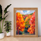 Fall Foliage | Autumn Leaves Watercolor Nature Poster