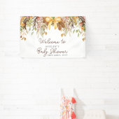 Fall Foliage Floral Baby Shower Welcome Spandoek (Insitu)