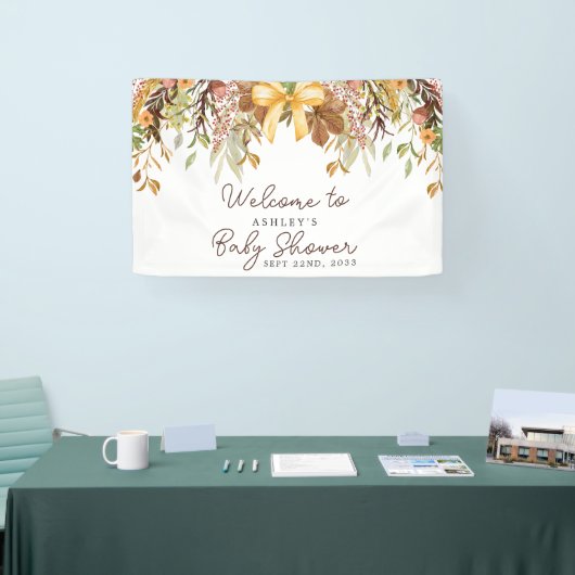 Fall Foliage Floral Baby Shower Welcome Spandoek (Beurs)