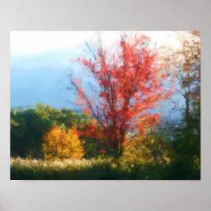 Fall Foliage Nature Photo Painting Poster