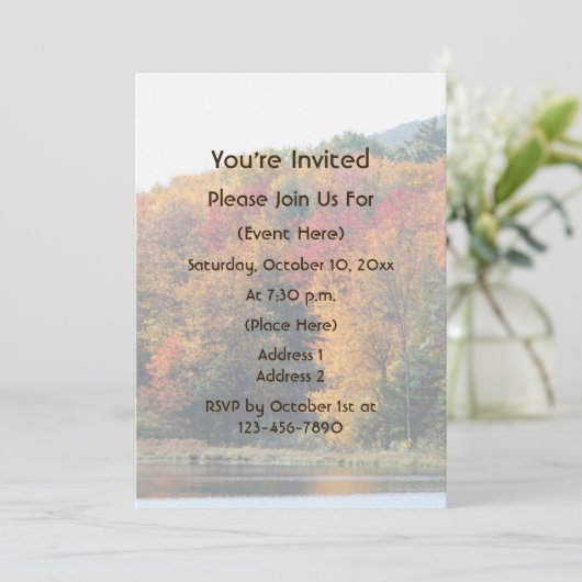 Fall Foliage Pond Nature  Kaart (Staand voorkant)