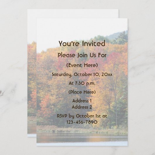 Fall Foliage Pond Nature  Kaart (Voorkant / Achterkant)