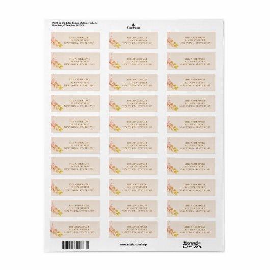 Fall Foliage Return Address  Etiket (Full Sheet)