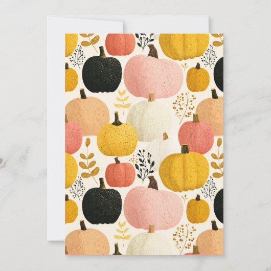 Fall Foliage Vibrant Pumpkins Thanksgiving Dinner  Kaart (Achterkant)