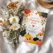 Fall Foliage Vibrant Pumpkins Thanksgiving Dinner  Kaart