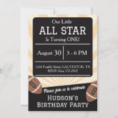 Fall Football All Star Birthday Party Invitation Kaart (Voorkant)