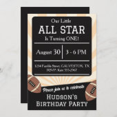 Fall Football All Star Birthday Party Invitation Kaart (Voorkant / Achterkant)