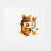 Fall Football Tis The Season Pumpkin Autumn Coffee Fleece Deken (Voorkant (Horizontaal))