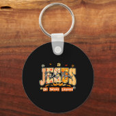 Fall For Jesus He Never Leaves Autumn Christan Men Sleutelhanger (Voorkant)