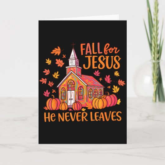 Fall For Jesus He Never Leaves Autumn Church Chris Kaart (Voorkant)