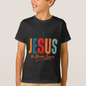 Fall For Jesus He Never Leaves Christian Autumn Fa T-shirt (Voorkant)