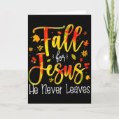 Fall For Jesus He Never Leaves Leaves Autumn Chris Kaart (Voorkant)