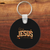 Fall For Jesus He Never Leaves Leaves Autumn Chris Sleutelhanger (Voorkant)