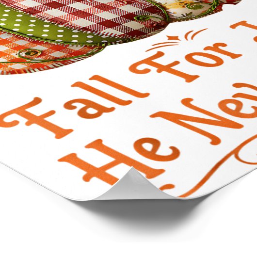 Fall For Jesus He Never Leaves Pumpkin Patchwork C Poster (Hoek)