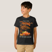 Fall For Jesus He Never Leaves Pumpkin Truck Thank T-shirt (Voorkant volledig)