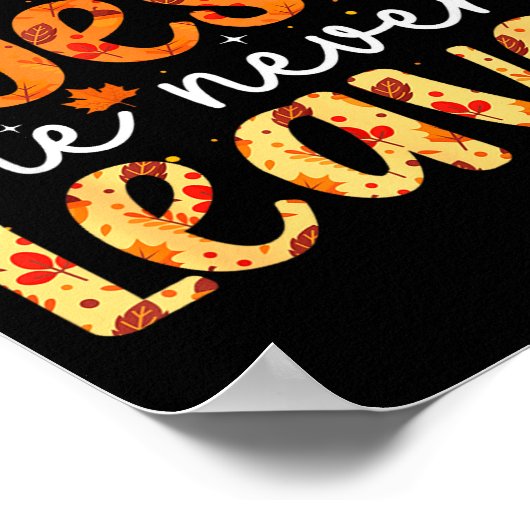 Fall For Jesus He Never Leaves Retro Autumn Thanks Poster (Hoek)