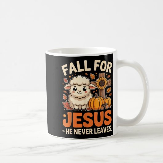 Fall For Jesus He Never Leaves Sheep Christian Aut Koffiemok (Rechts)