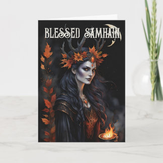 Fall Forest Blessed Samhain Night Pagan Witch Kaart