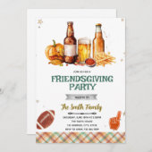Fall Friends Food and Football invitation Kaart (Voorkant / Achterkant)