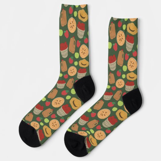 Fall Fun Apple Picking Patterned Sokken (Links)