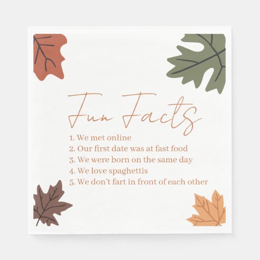 Fall Fun facts Wedding  Servet (Voorkant)