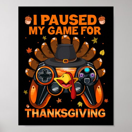 Fall Gamecontroller Turkije Grappige Jongen Kinder Poster (Voorkant)