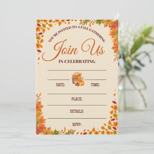 Fall Gathering Celebration Design Kaart (Staand voorkant)
