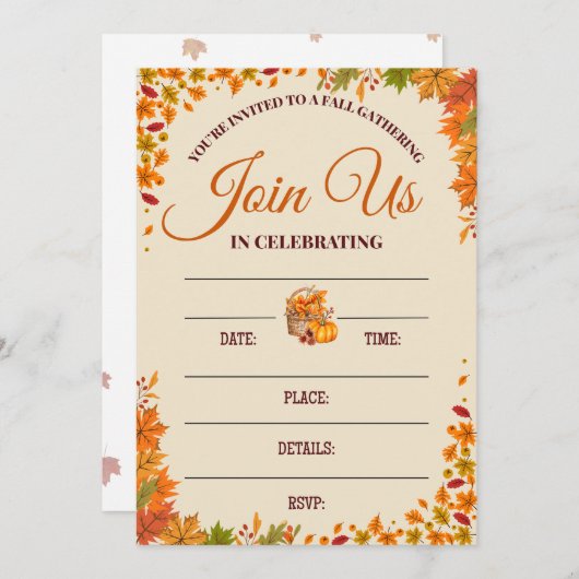 Fall Gathering Celebration Design Kaart (Voorkant / Achterkant)