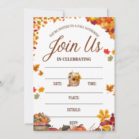 Fall Gathering Celebration Design Kaart (Voorkant)
