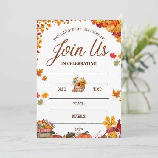 Fall Gathering Celebration Design Kaart (Staand voorkant)